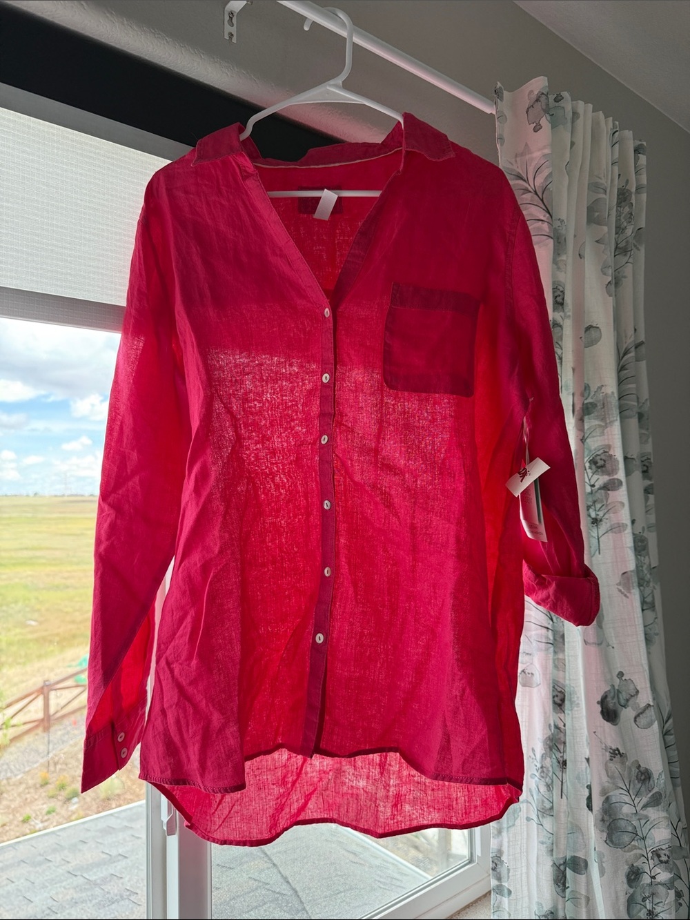 Sigrid Olsen Bright Pink Button-Down Shirt